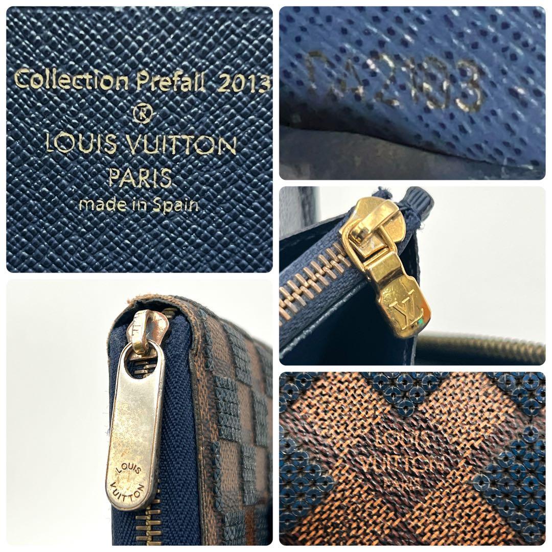 ルイヴィトン ダミエ ジッピーウォレット 長財布 パイエット スパンコール