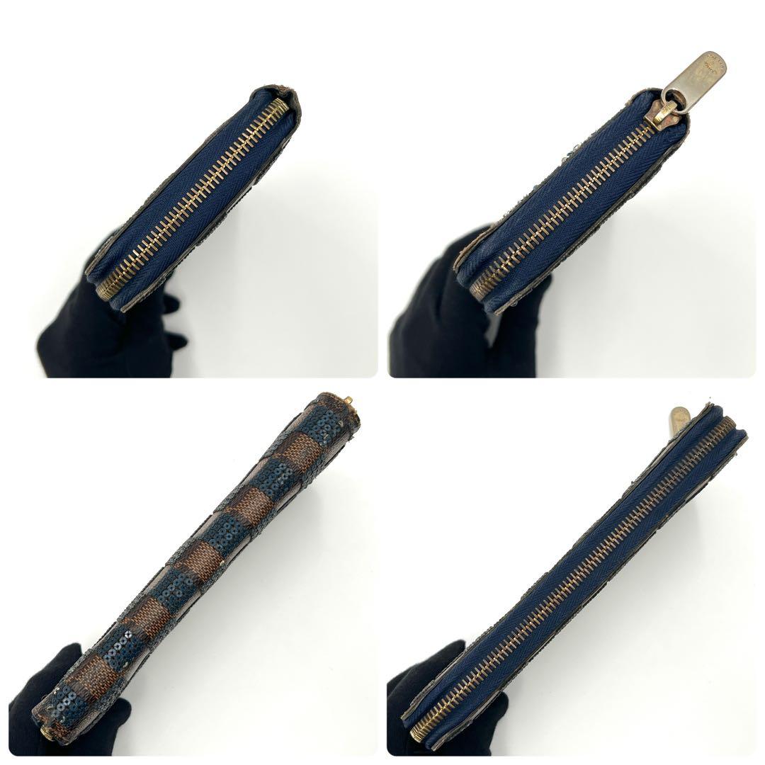 ルイヴィトン ダミエ ジッピーウォレット 長財布 パイエット スパンコール