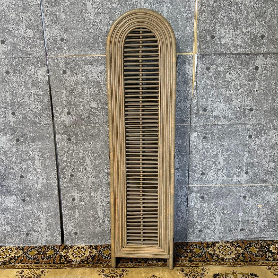 shuca꧁籐家具꧂ラタン4連パーテーション ブラインド 間仕切り レトロ