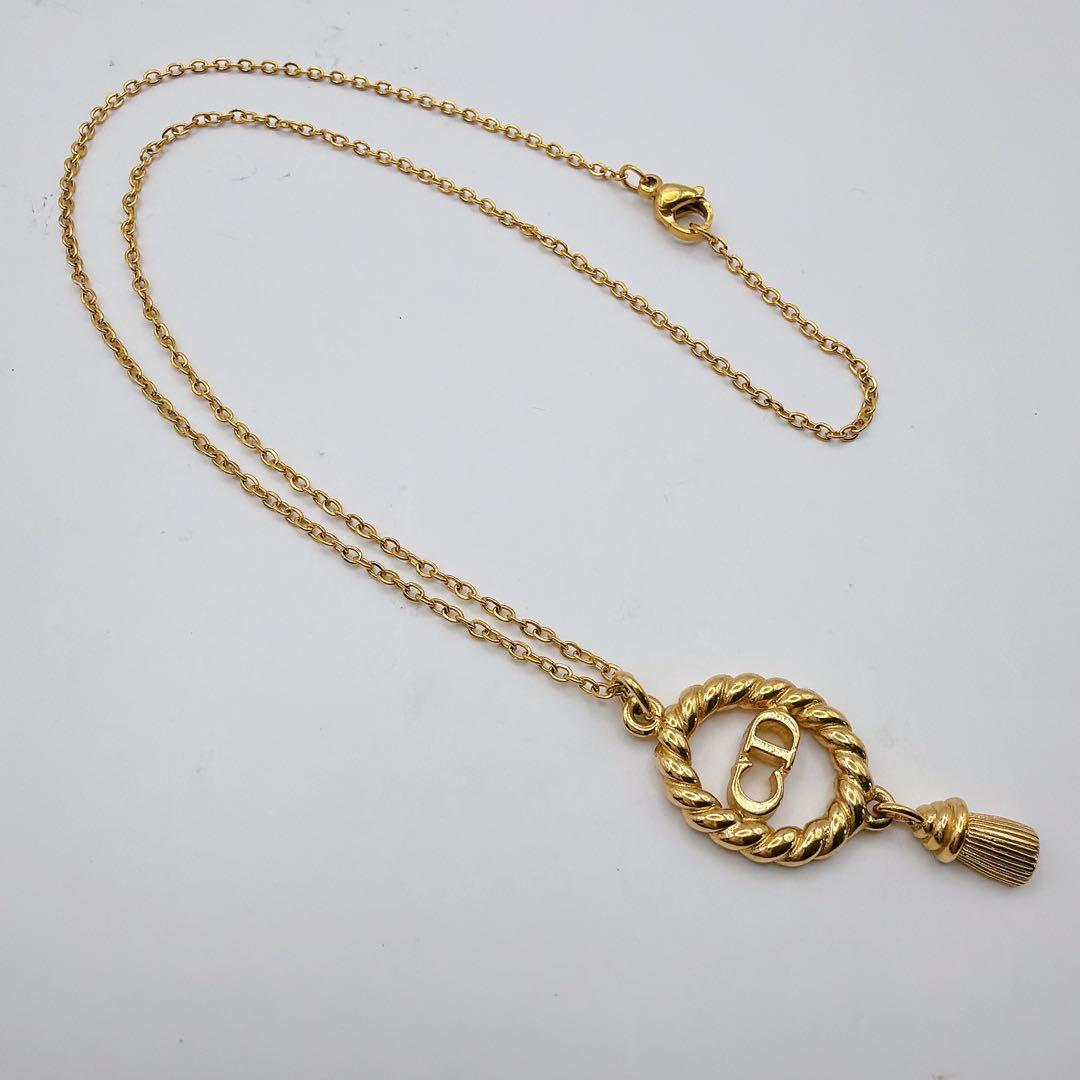 ディオール Dior タッセルデザイン CDロゴ ヴィンテージ ネックレス