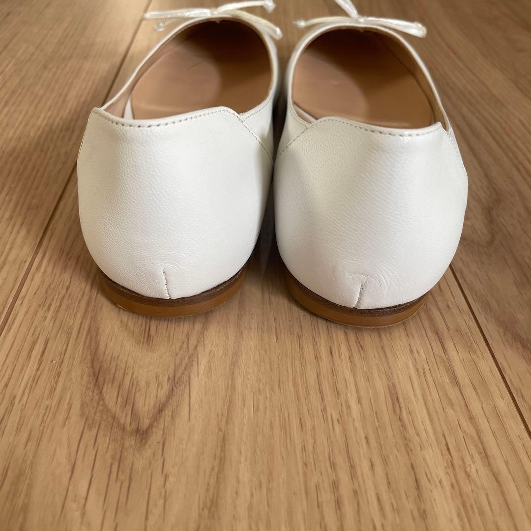 FABIO RUSCONI ホワイトバレエシューズ 36 23cm