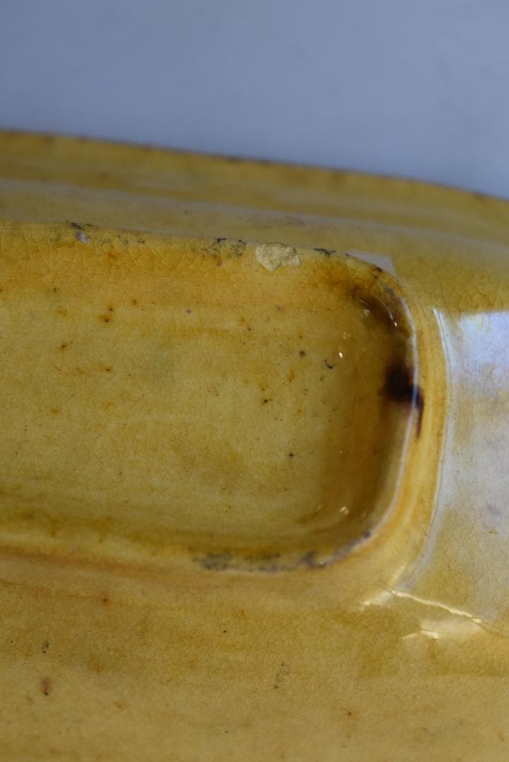 美品フランス19世紀　デュルフィー窯　ラヴィエ皿　アンティーク　民藝