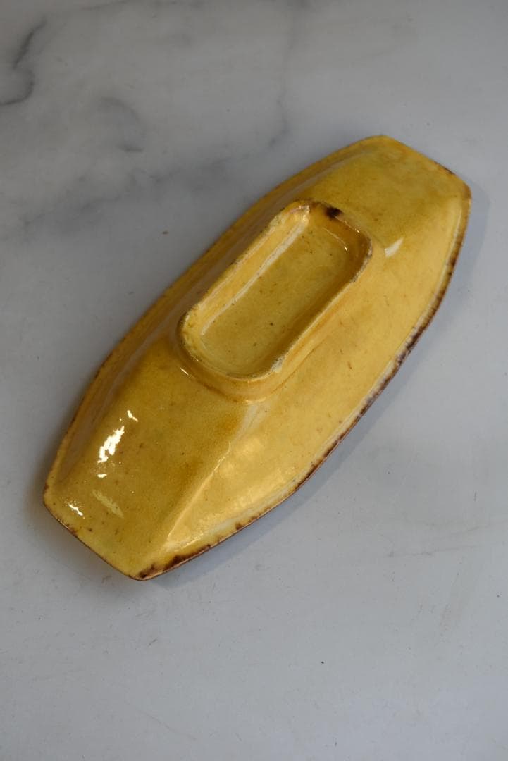 美品フランス19世紀　デュルフィー窯　ラヴィエ皿　アンティーク　民藝