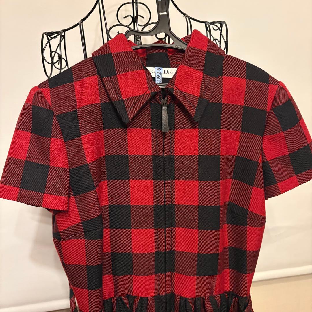 Dior 赤 チェック フリンジ ワンピース ドレス ベルト ラルフローレン