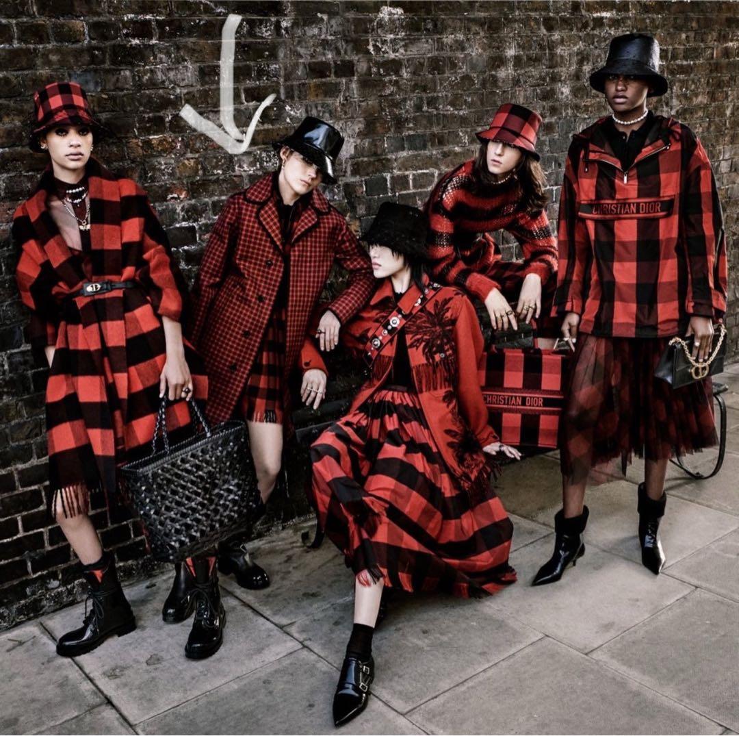 Dior 赤 チェック フリンジ ワンピース ドレス ベルト ラルフローレン