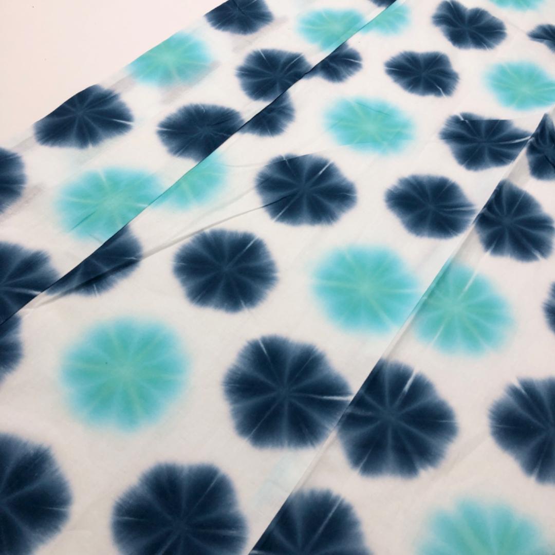 ☆ 夏着物 浴衣 雪花絞り 美しい花柄模様 白色 K-4862