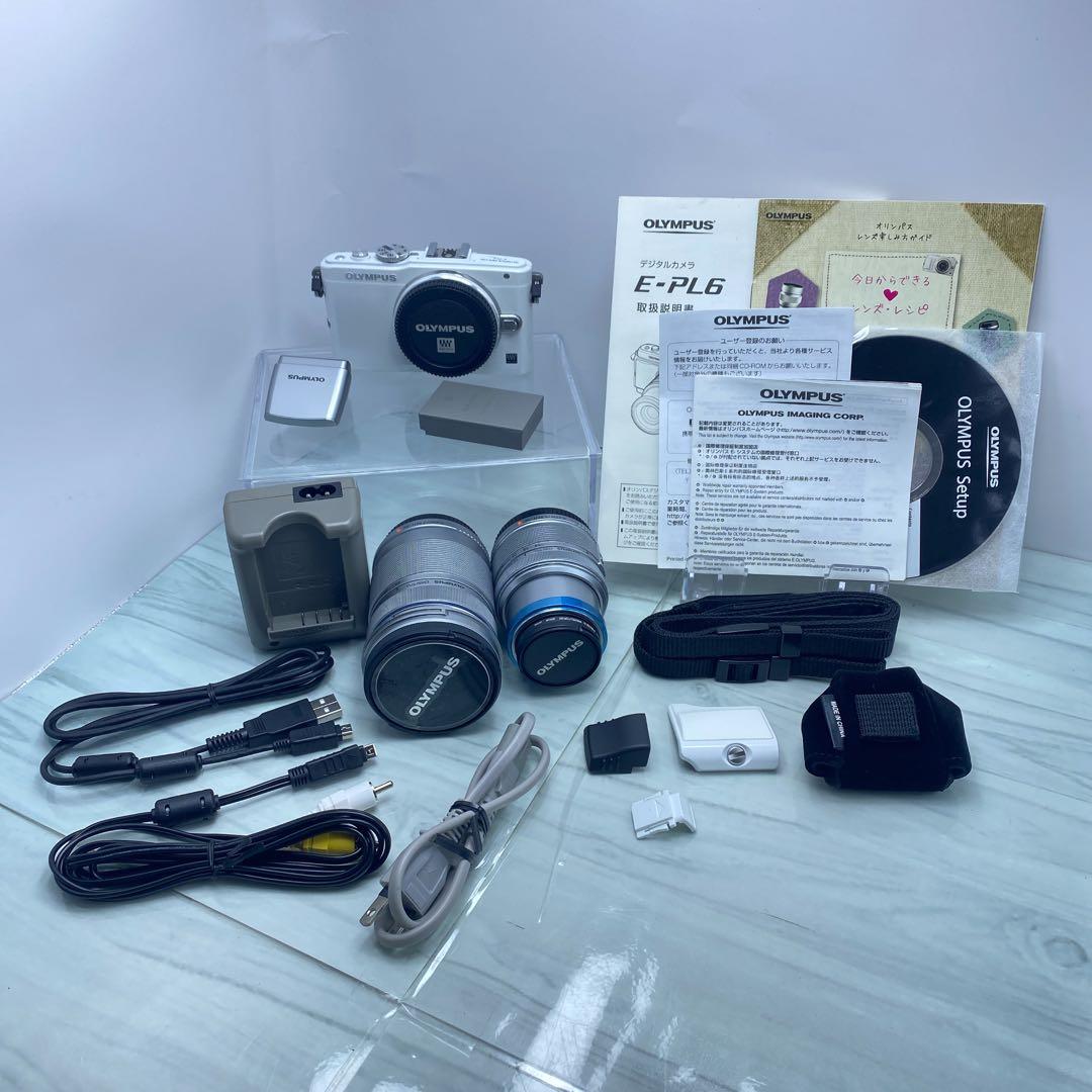 美品OLYMPUS オリンパスPEN Lite E-PL6ダブルズームキット