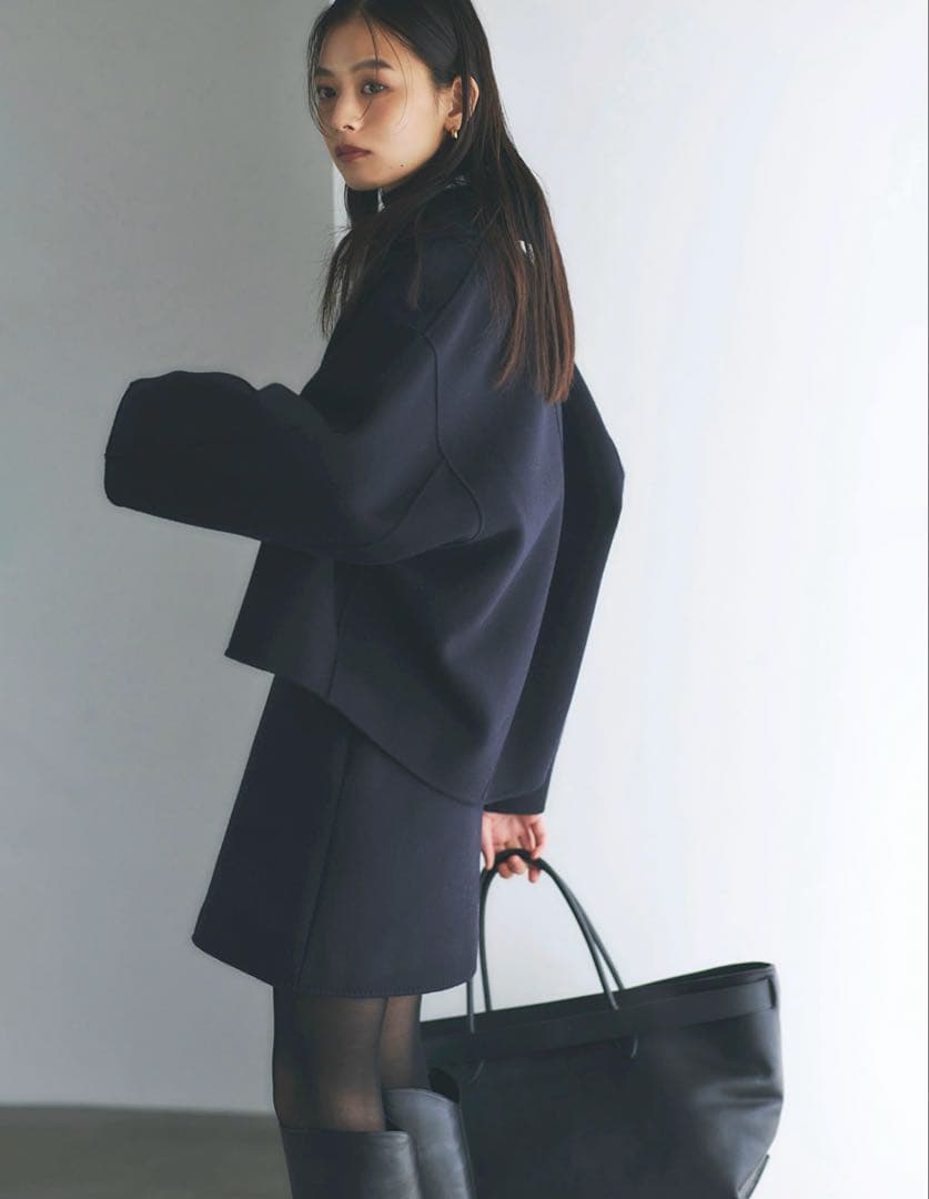 ánuans 完売品リバーウールミニスカート NAVY/1