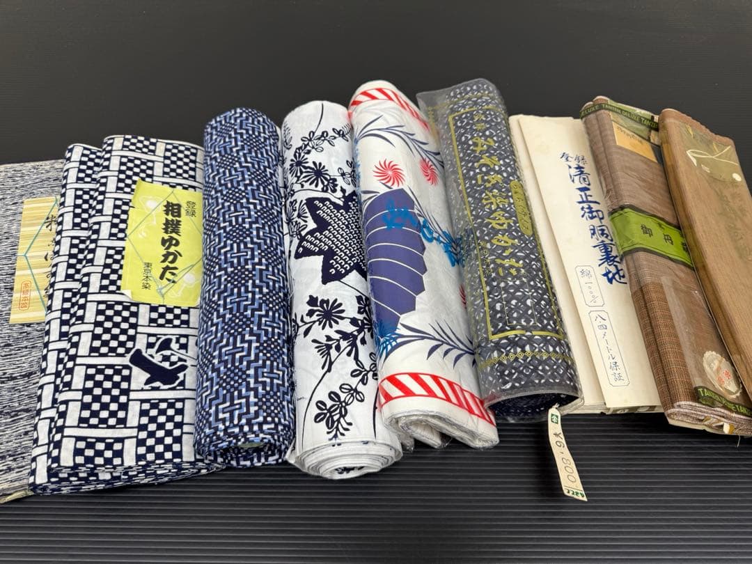 114)着物　浴衣　反物　9点セット　全て綿素材　着尺