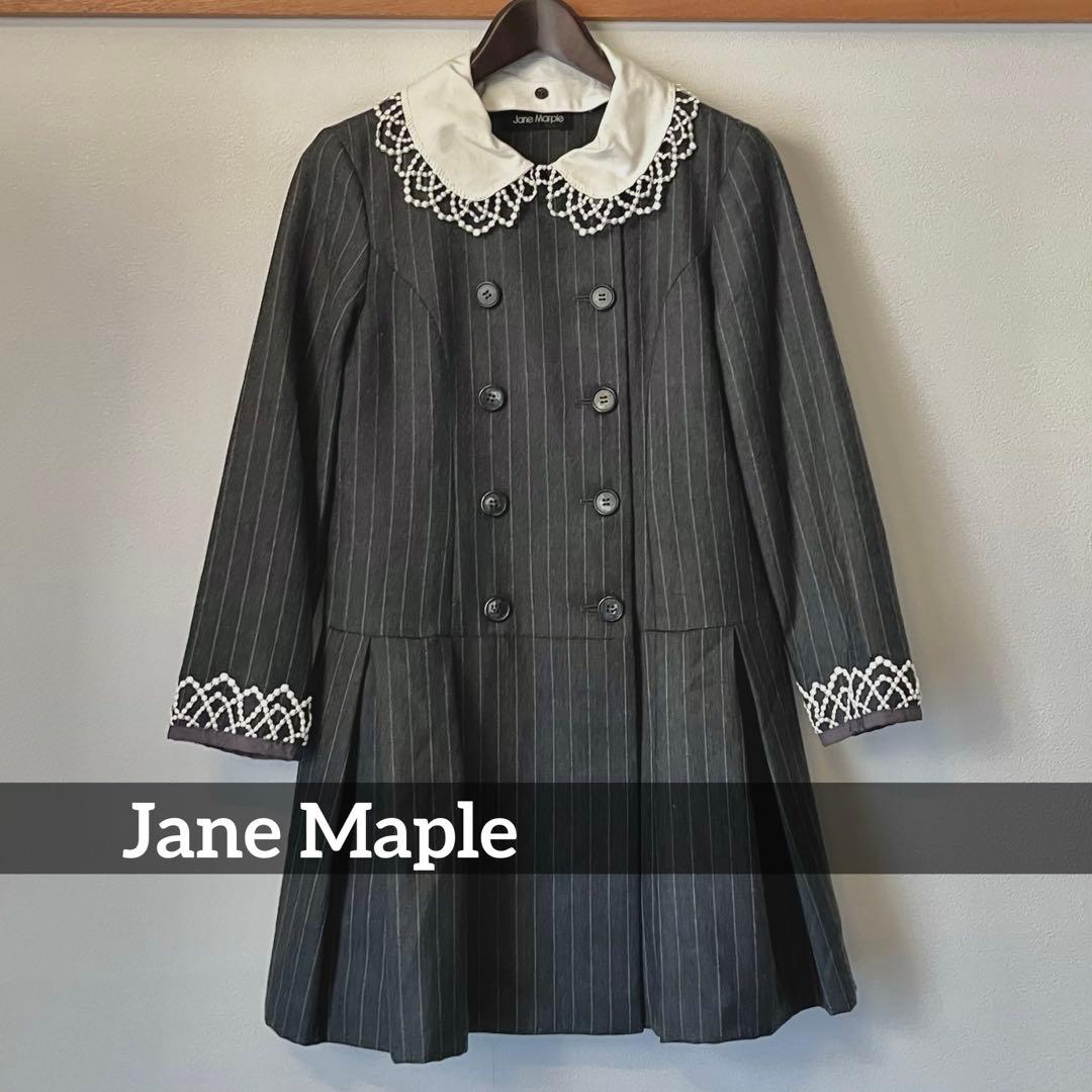 【Jane Maple ジェーンマープル】 ストライプレースカラーのワンピース
