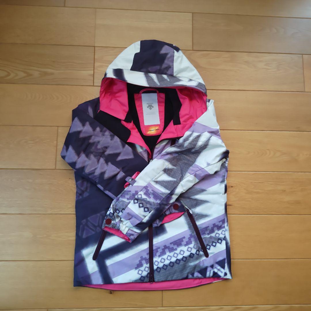DESCENTE　レディース　スキーウェア 　紫 ピンク 幾何学模様　サイズL