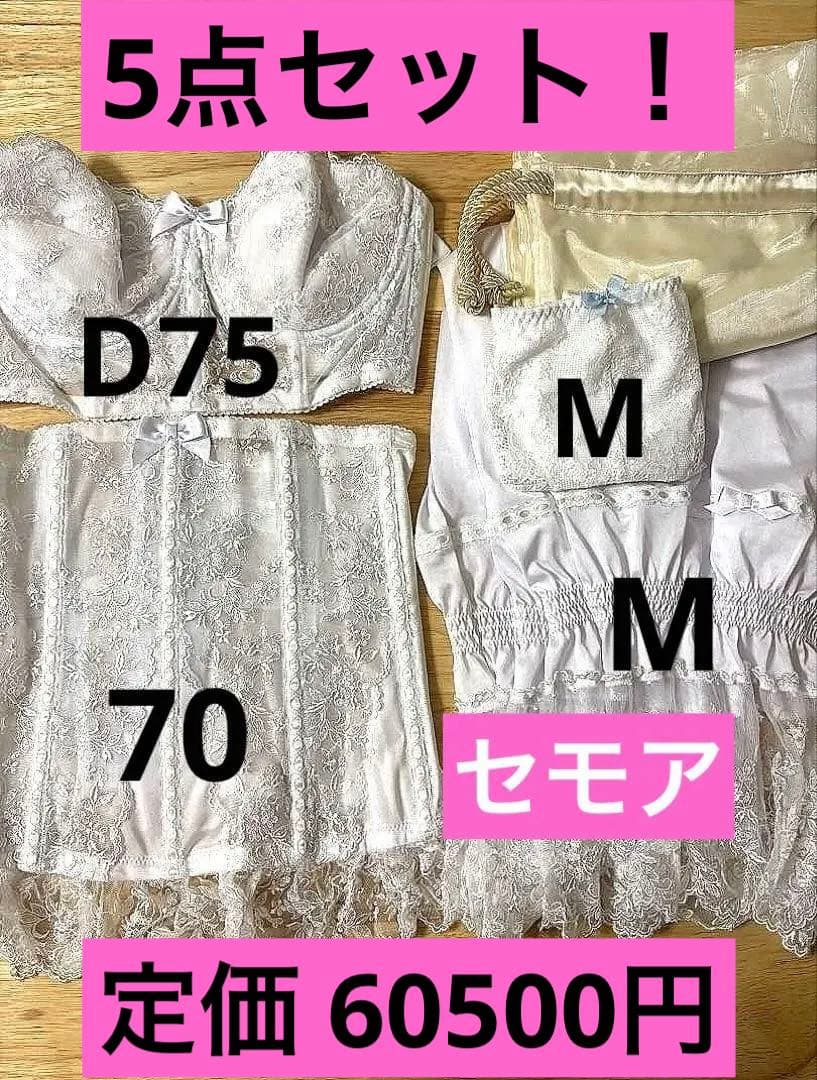 【D75 / 70 M】セモア ブライダルインナー 5点 美品 タカミ 花嫁