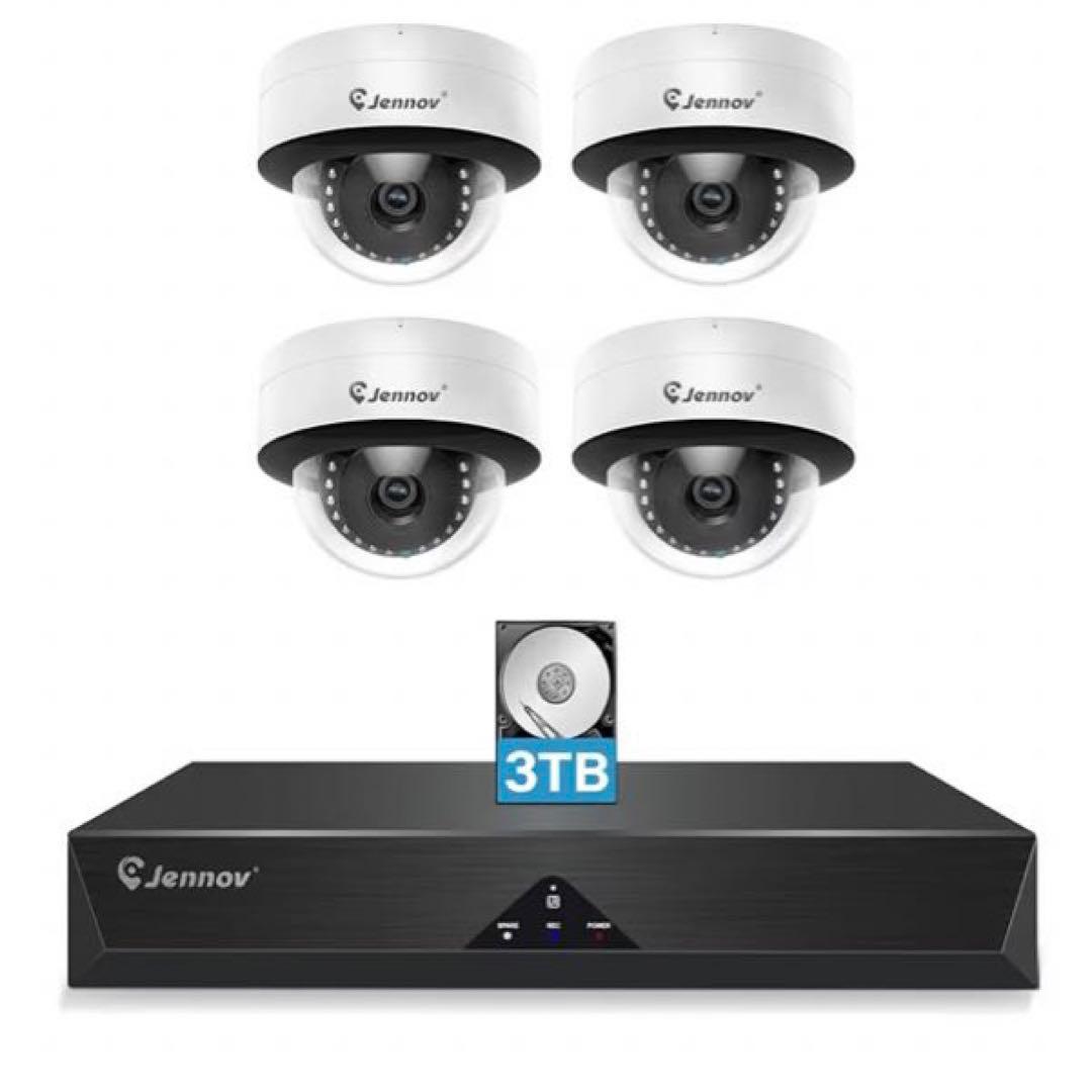 800万画素対応　防犯カメラ屋外 poe 人体&車両検知機能 3TBHDD内蔵