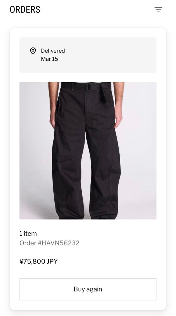 パンツ LEMAIRE TWISTED BELTED PANTS L