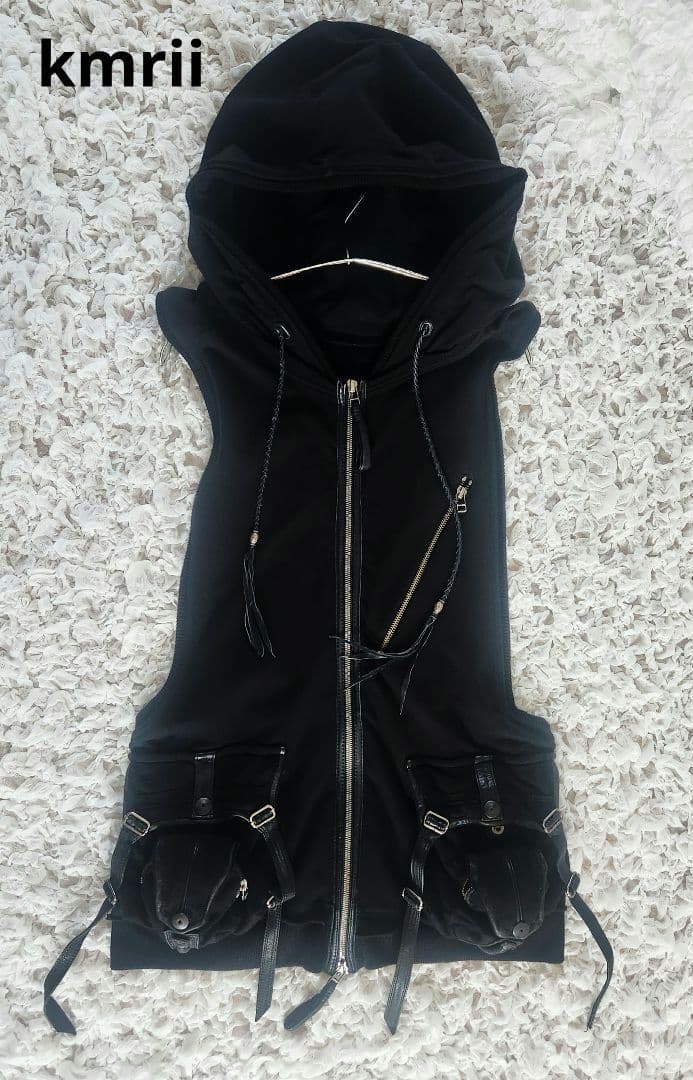 kmrii ケムリノースリーブ パーカー ベスト 平成 Y2K