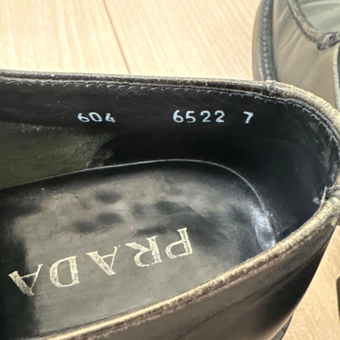 靴 prada archive square toe leather shoes