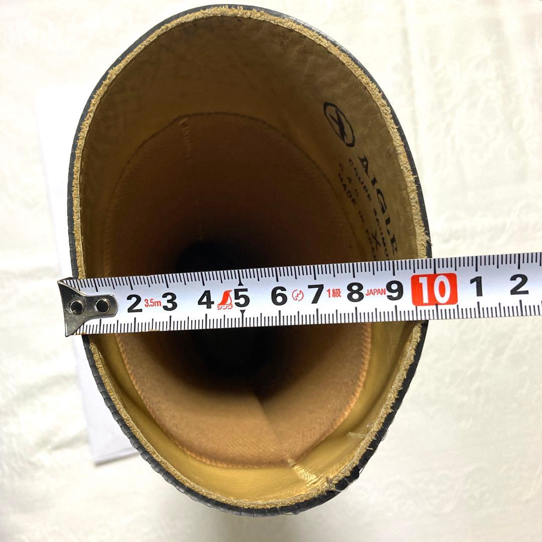 ◆AIGLE エーグル◆黒 ロングブーツ レインブーツ 乗馬 38・XL