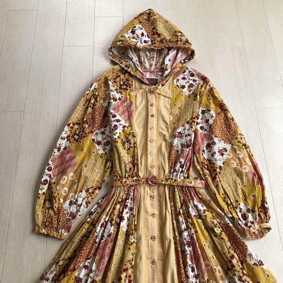 ケティ ketty ピンクハウス風 パッチワーク柄 いちご 花柄 ワンピース