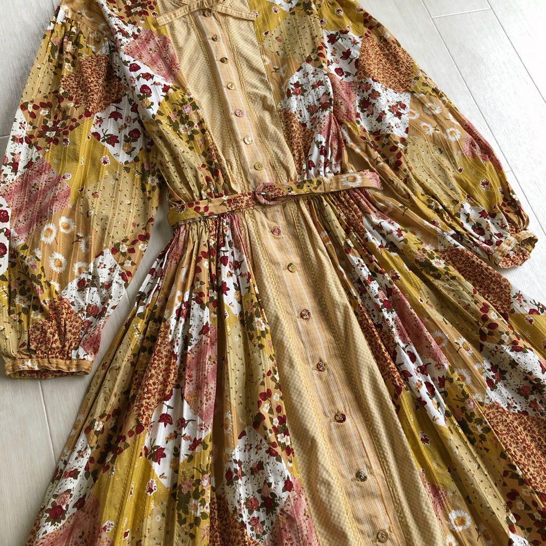 ケティ ketty ピンクハウス風 パッチワーク柄 いちご 花柄 ワンピース