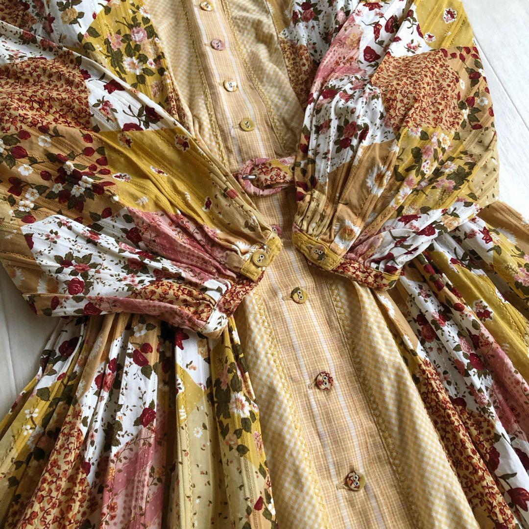 ケティ ketty ピンクハウス風 パッチワーク柄 いちご 花柄 ワンピース