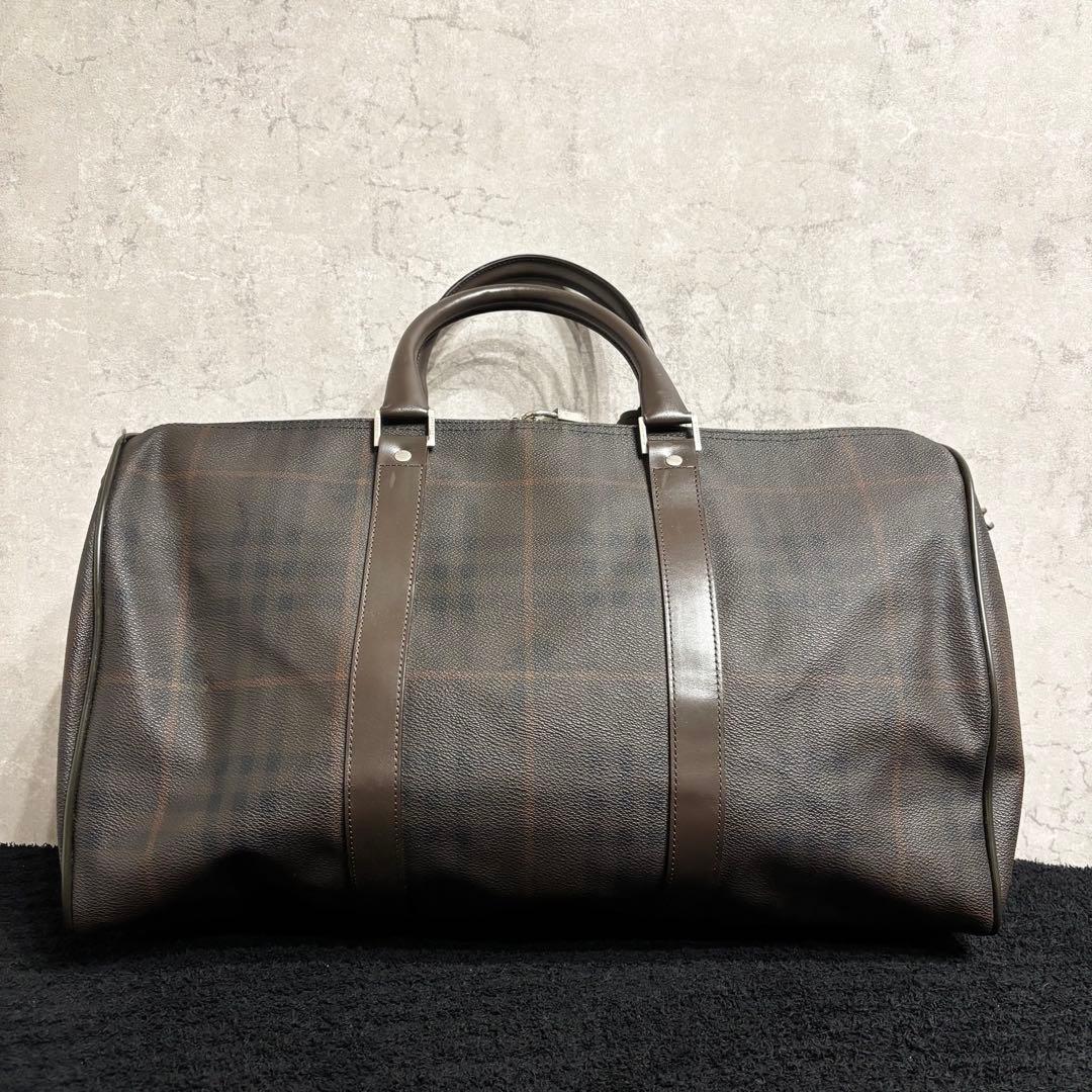 バーバリー ロンドン ボストンバッグ チェック柄 2way ブラウン