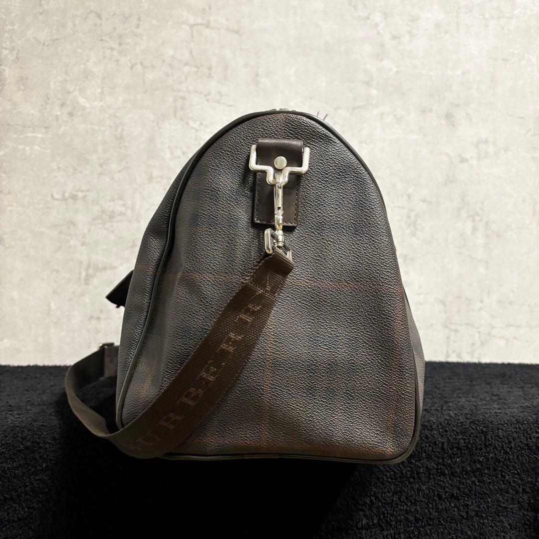 バーバリー ロンドン ボストンバッグ チェック柄 2way ブラウン