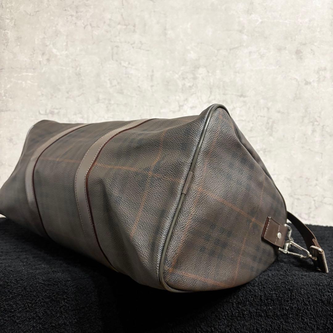 バーバリー ロンドン ボストンバッグ チェック柄 2way ブラウン