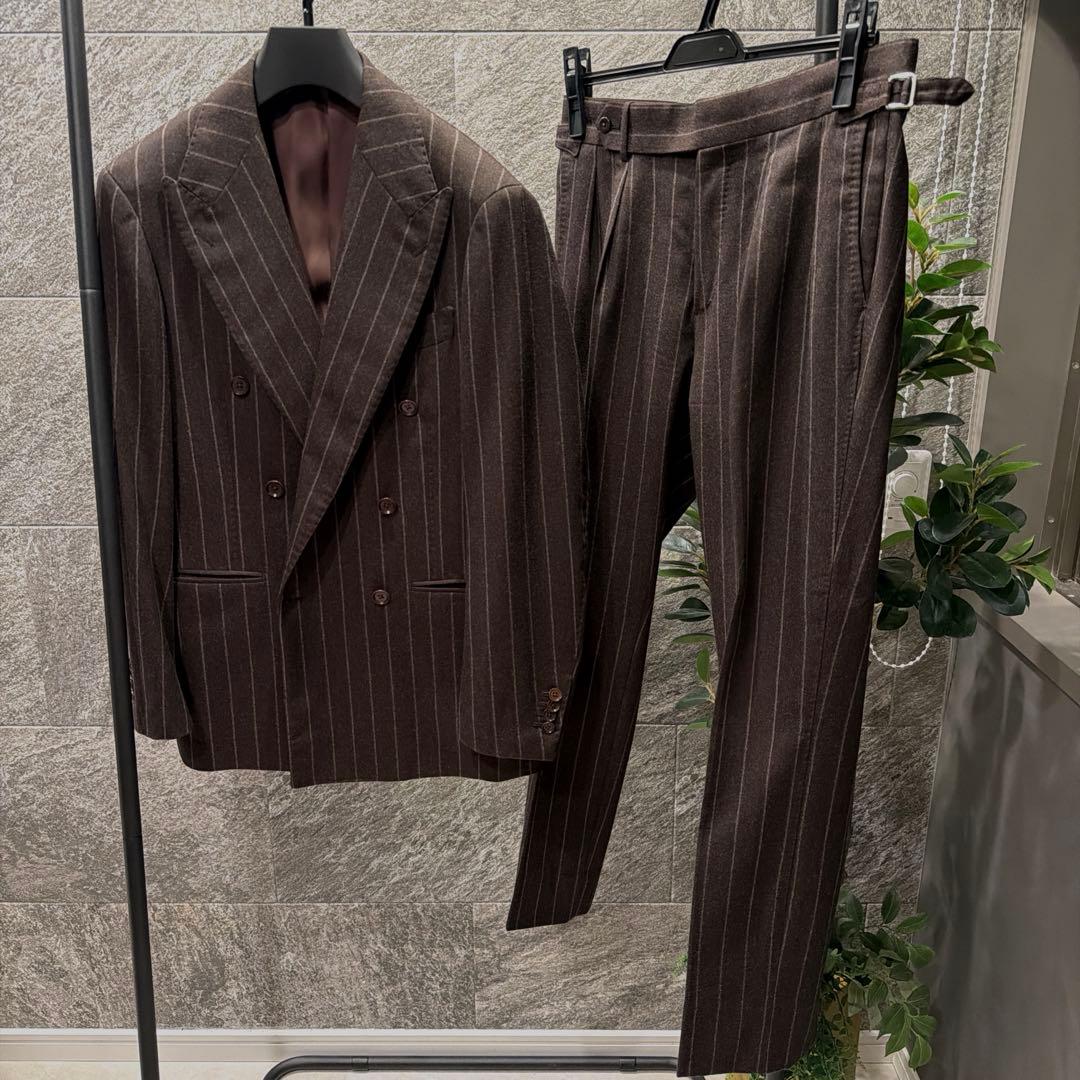 ナノユニバース別注　リングジャケット　ブラウン　ダブル　セットアップ　秋冬　44