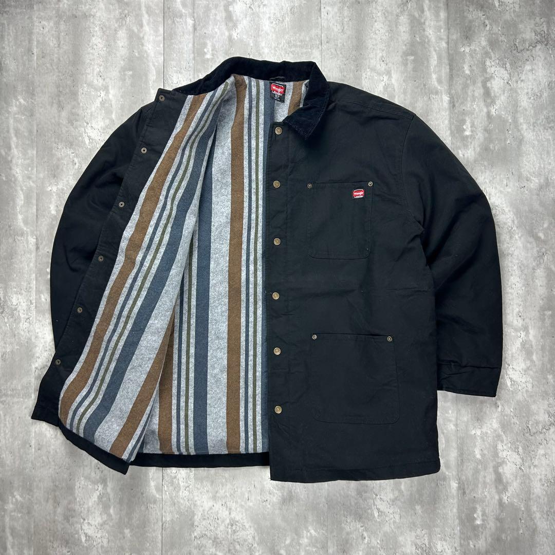 ラングラー ロゴタグ カバーオール ワークジャケット ブラック 2XL 6113