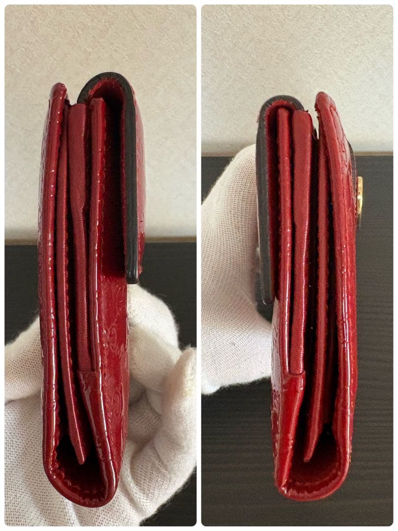 GUCCI エナメル長財布 赤