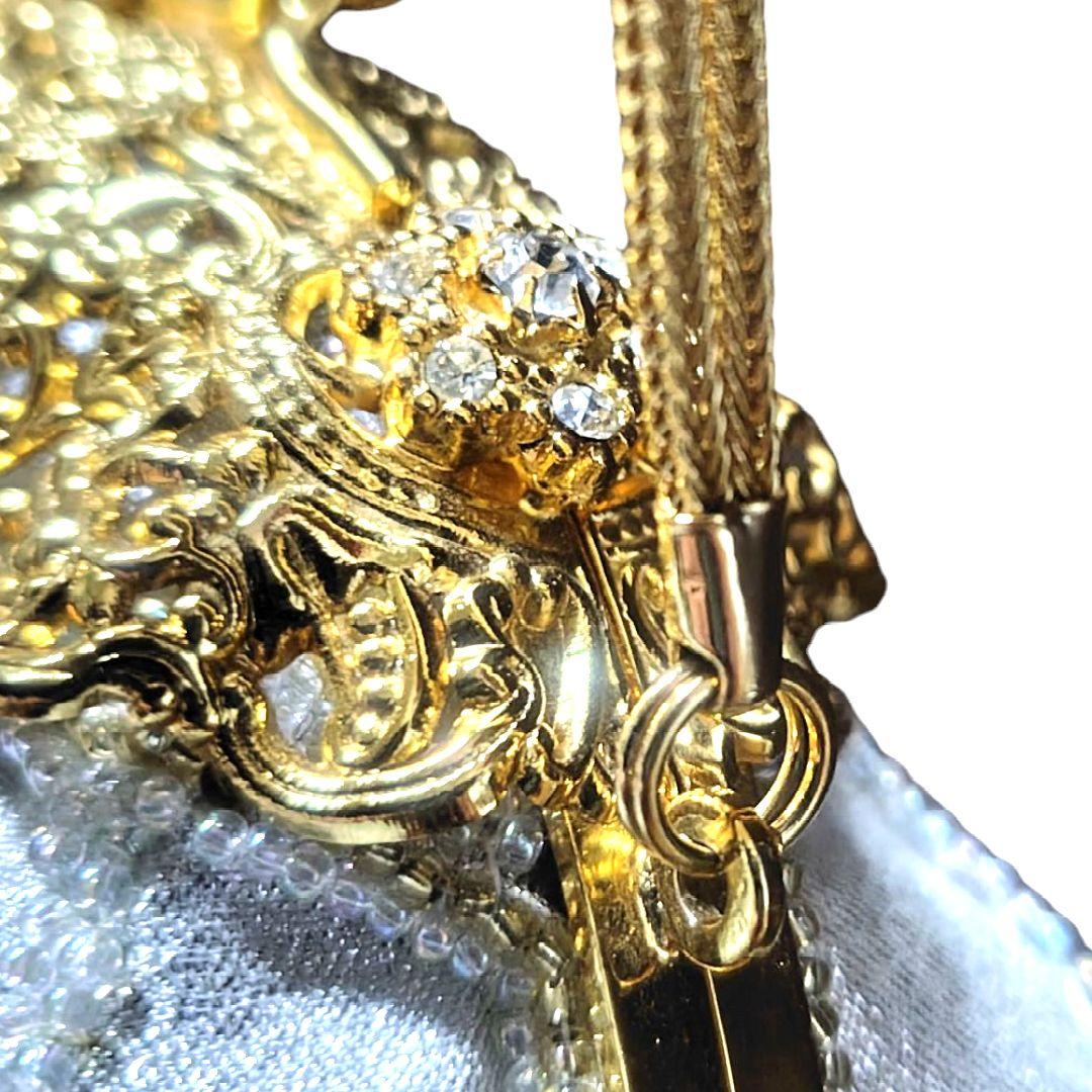 ♥総ビーズバッグ　パーティーバッグ　和装　洋装　ゴールド　シルバー　ラメ