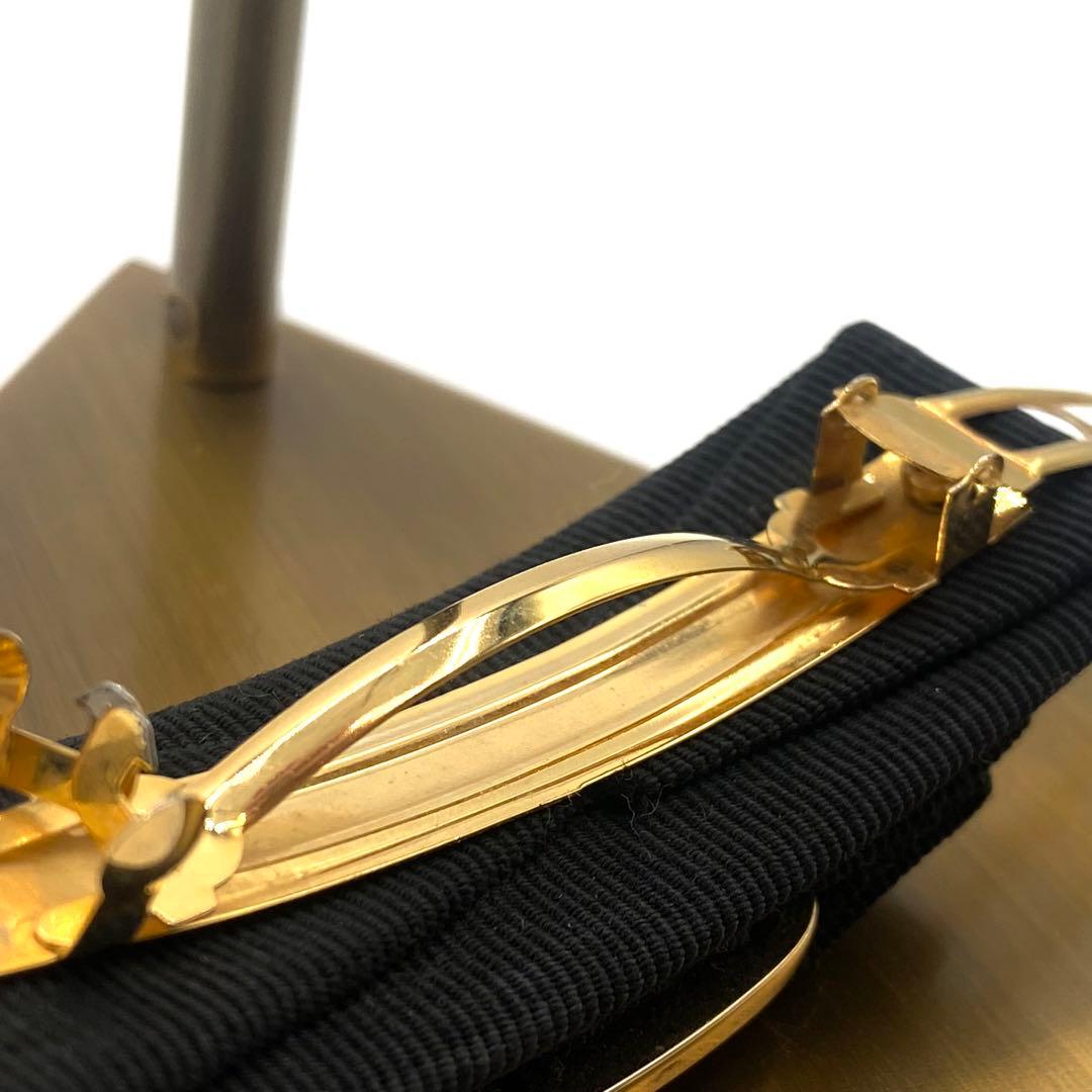 美品　Salvatore Ferragamo ブラック　バレッタ　ヴァラリボン