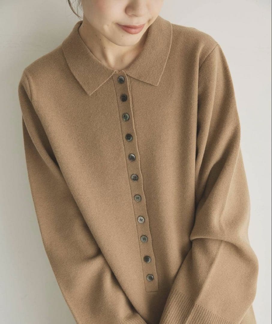 Spick&Span ポロシャツチュニックニットワンピ