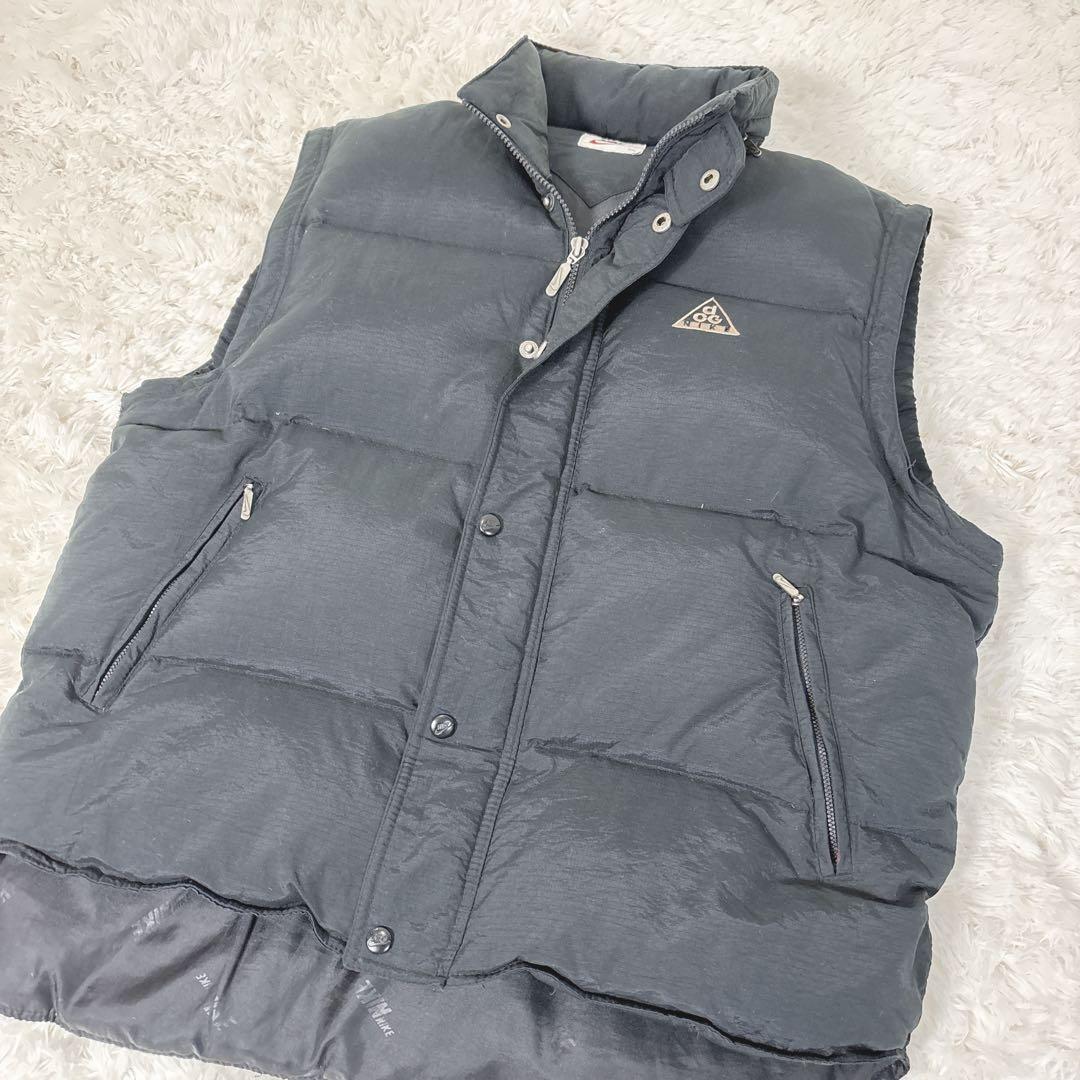 NIKE ACG ダウンジャケット　ベスト　105 大きい　刺繍ロゴ　黒