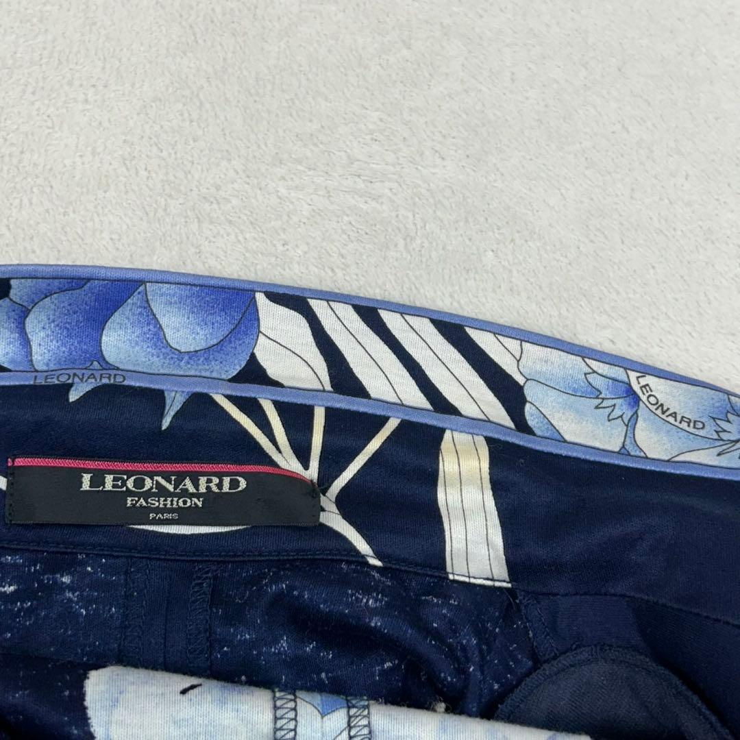 K668 L レオナール 花柄 ロゴボタン テーラードジャケット レディース