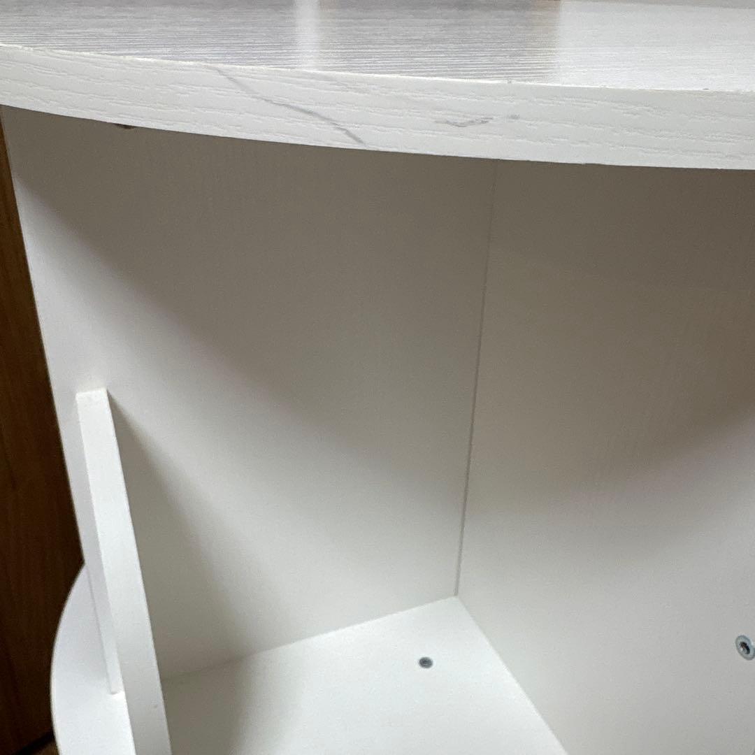 【組立済】本棚 回る本棚 回転本棚 3段 ホワイト ruihong