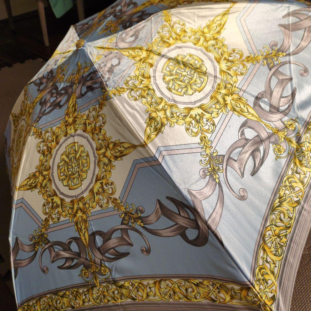 VERSACE 折りたたみ傘 青金装飾