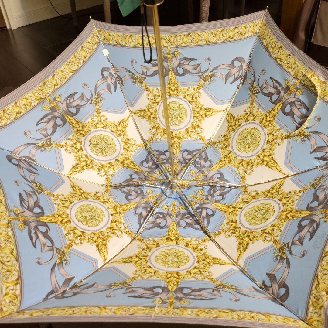 VERSACE 折りたたみ傘 青金装飾