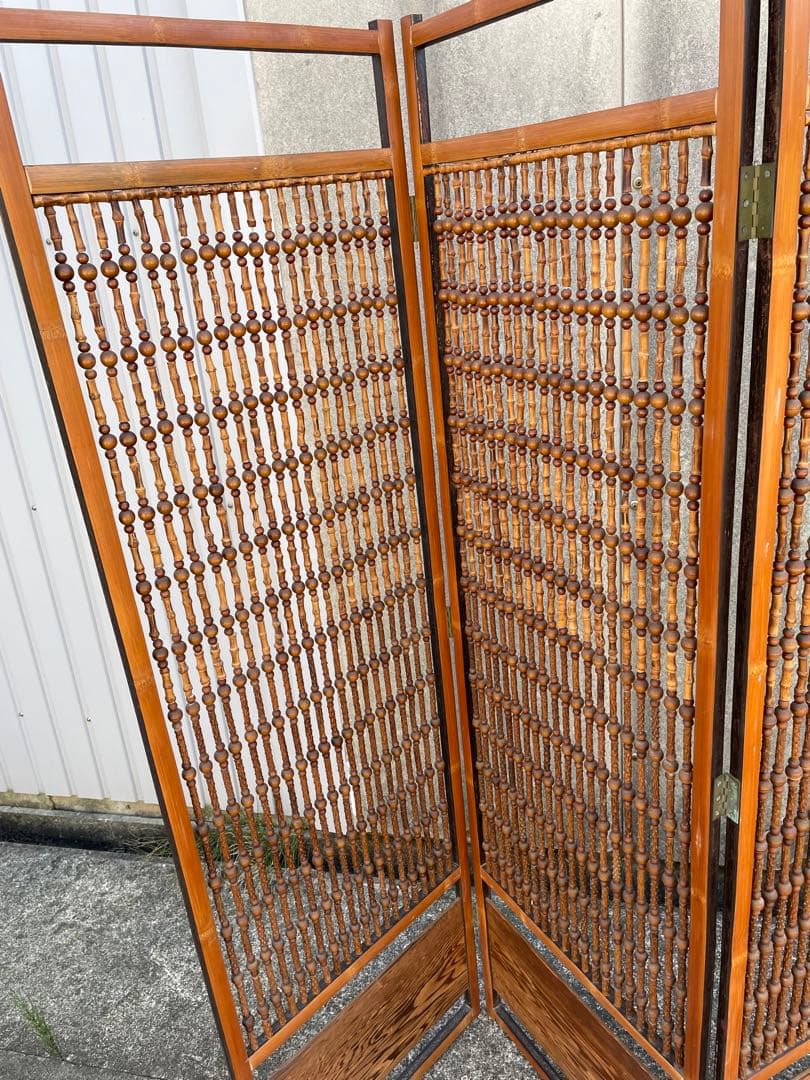 ビンテージ/古道具/当時物/木製/和風/衝立/パーテーション/4連/間仕切り