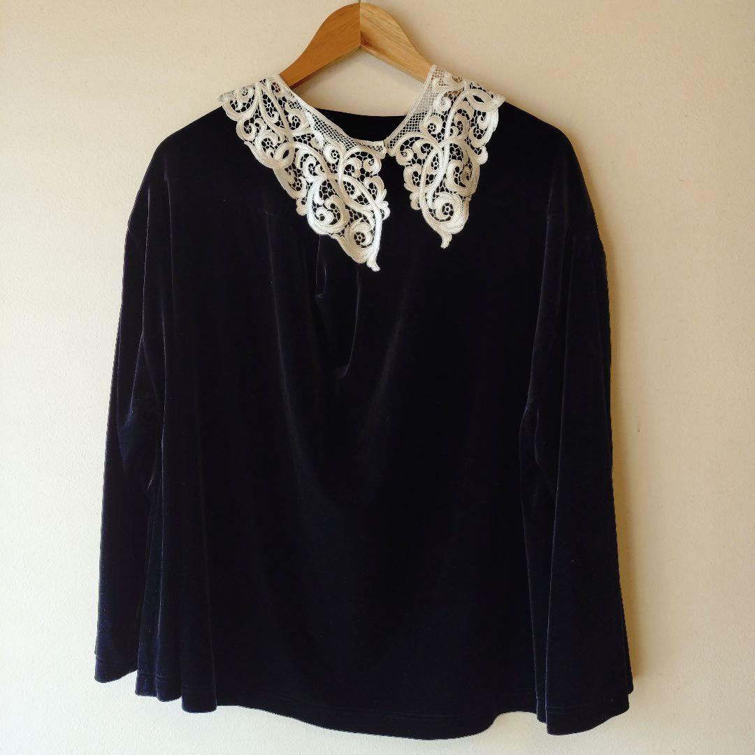 JUNYA WATANABE ブラックベロアレース襟長袖