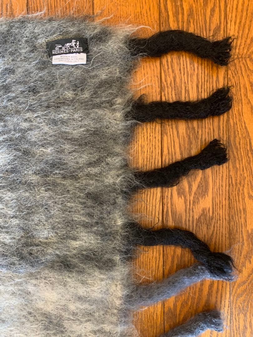 希少エルメス.大判モヘアブランケット・ 北欧織物作家レーナレヴェルとのコラボ