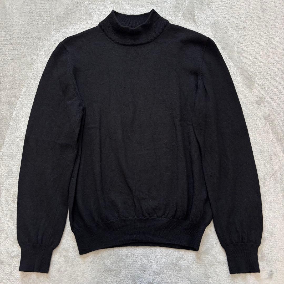 Gran Sasso モックネック 48 ニット セーター 黒 ウール100%