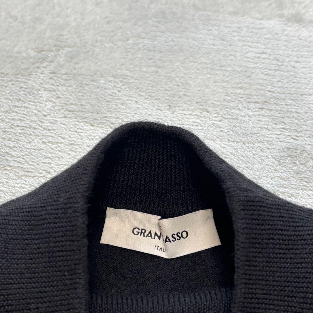 Gran Sasso モックネック 48 ニット セーター 黒 ウール100%