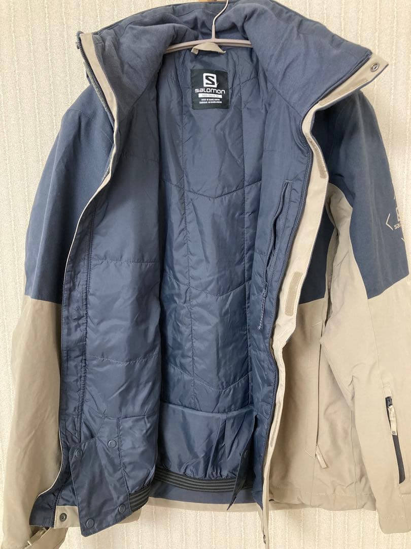 Salomon スキーウェア ネイビー(グレー)/ベージュ 上下S