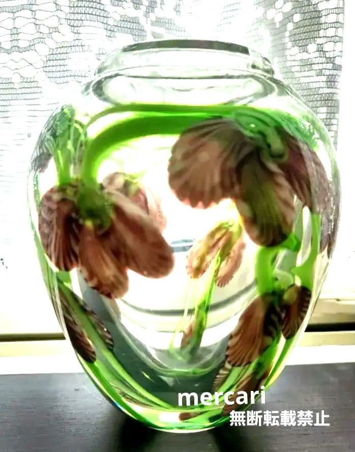 アメリカ　Orient & Flume Art Glass　フラワーベース