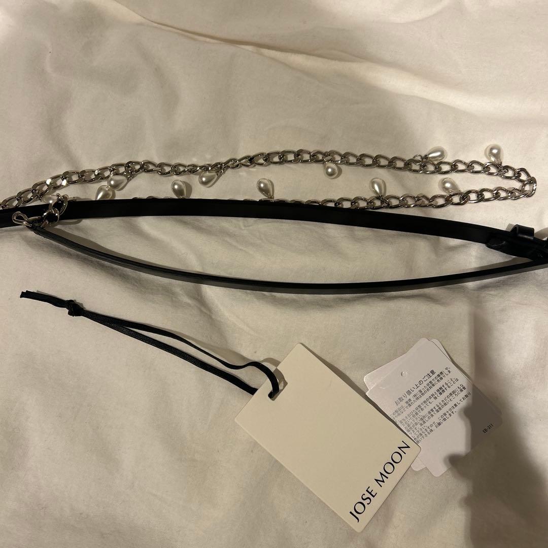 JOSE MOON ブラック チェーン付きベルト