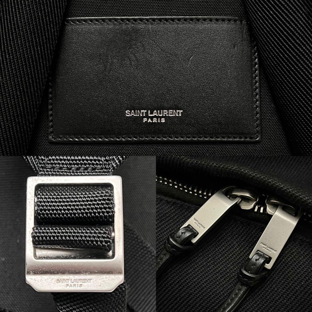 ◇極美品◇サンローラン　シティ　大容量リュック　ロゴ刺繍×キャンバス　ブラック