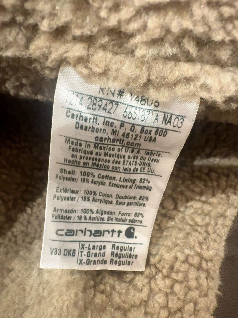 Carhartt V33 シェルパフリース裏地 ダックキャンバスワークベスト
