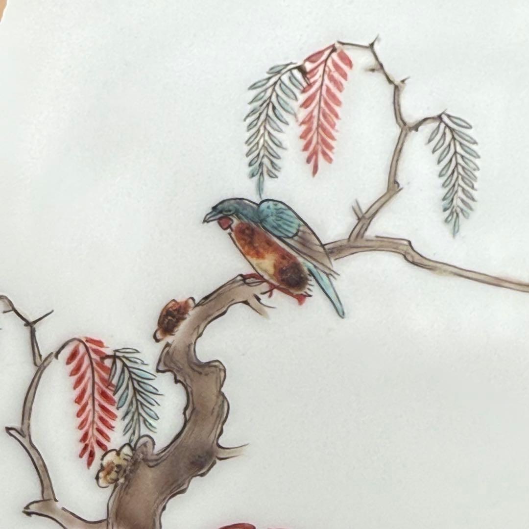 1928年〜1950年　十二代　柿右衛門　錦　柳鳥画　菓子皿　五枚揃　共箱