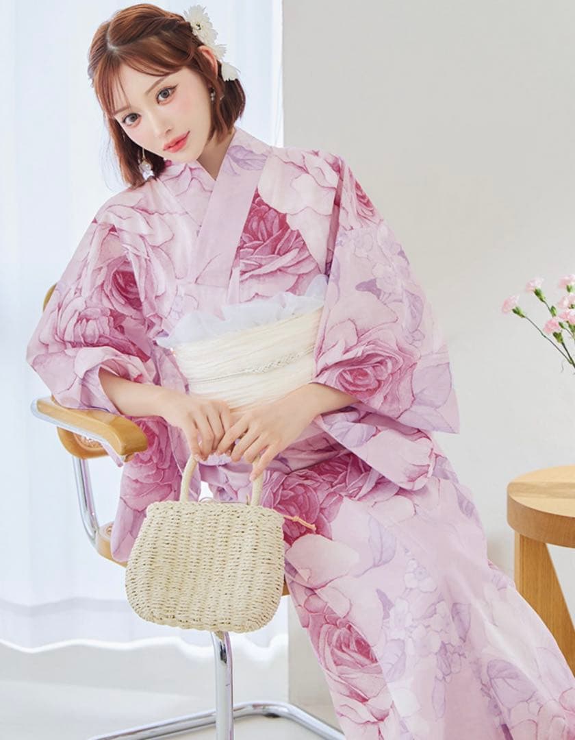 【最終値下げ】sugar アンティーク薔薇浴衣 5点セット